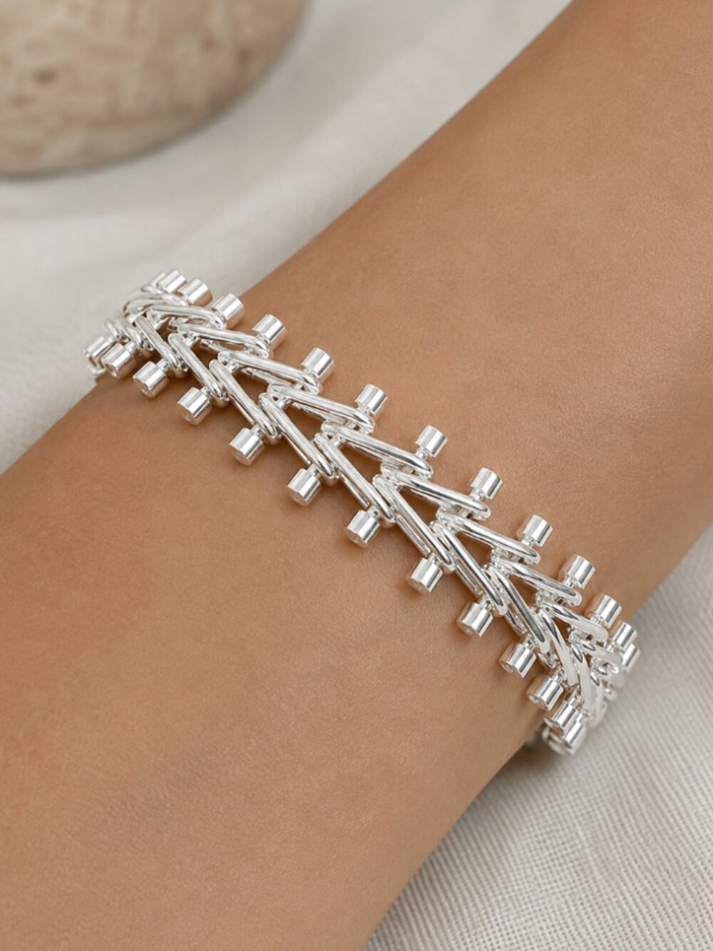 925 Sterling Silver Chunky Chain Link Bracelet Modern Bracelet